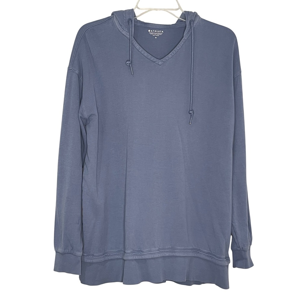 Athleta Sundown Alliance Hoodie V-Neck Pullover Blue Medium 986992-00